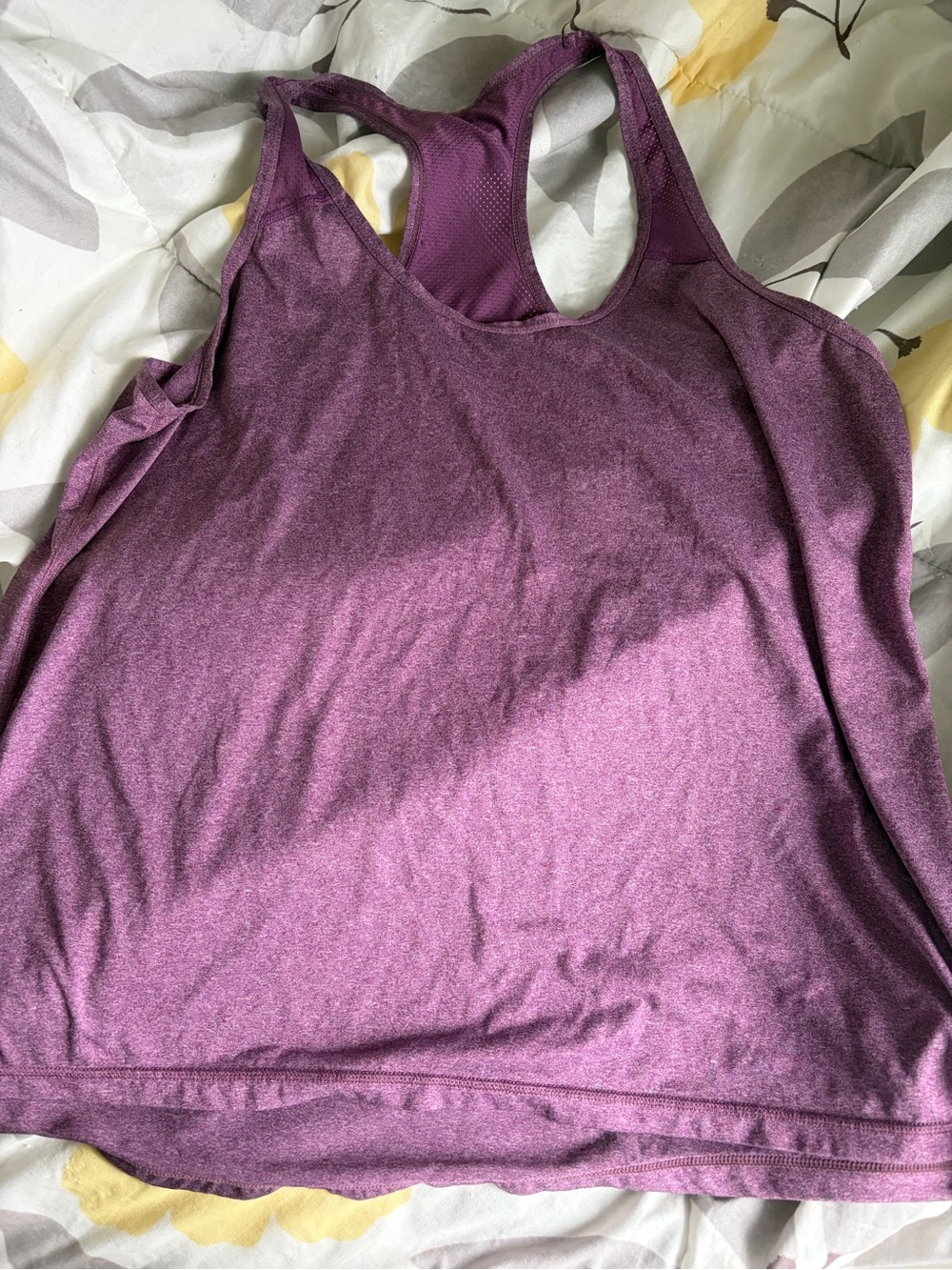 Purple racerback athletic tank top, 2XL